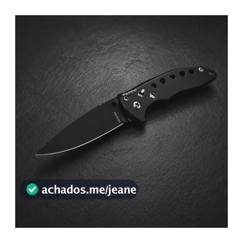 Canivete Militar Tático Defesa Bolso Aço Inox Caça Camping Preto