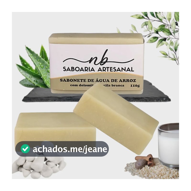 Kit 2 Sabonete Água De Arroz Clareia Manchas Na Pele Hidrata