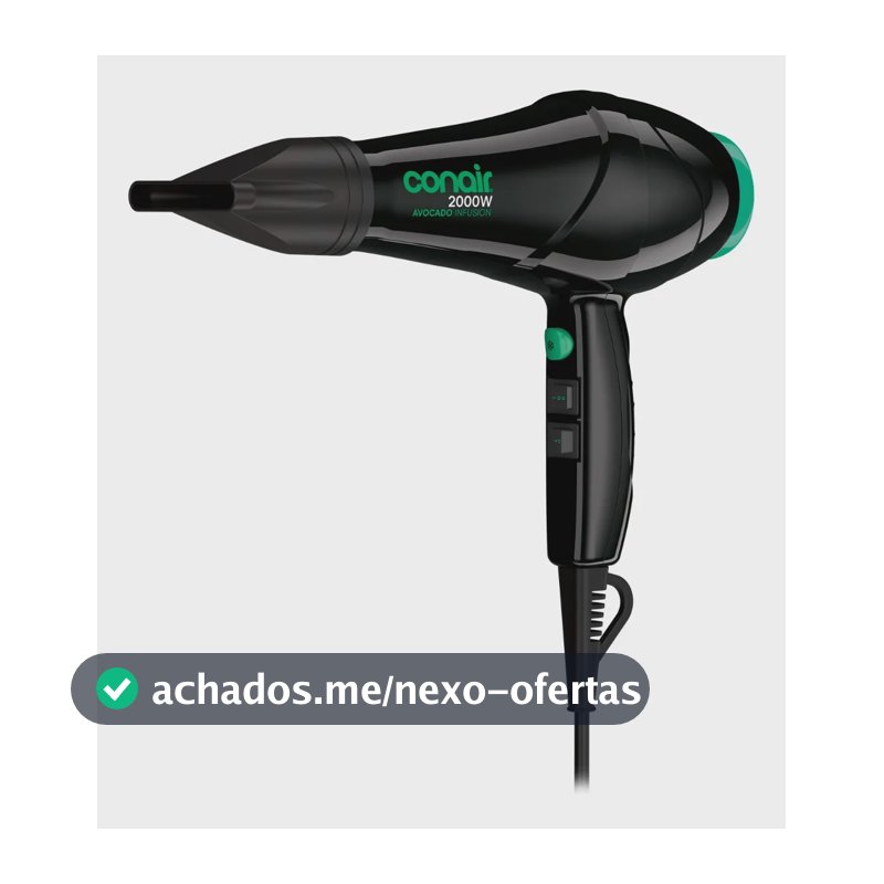 Secador De Cabelo Conair Avocado Infusion 2000w Preto-verde 127v
