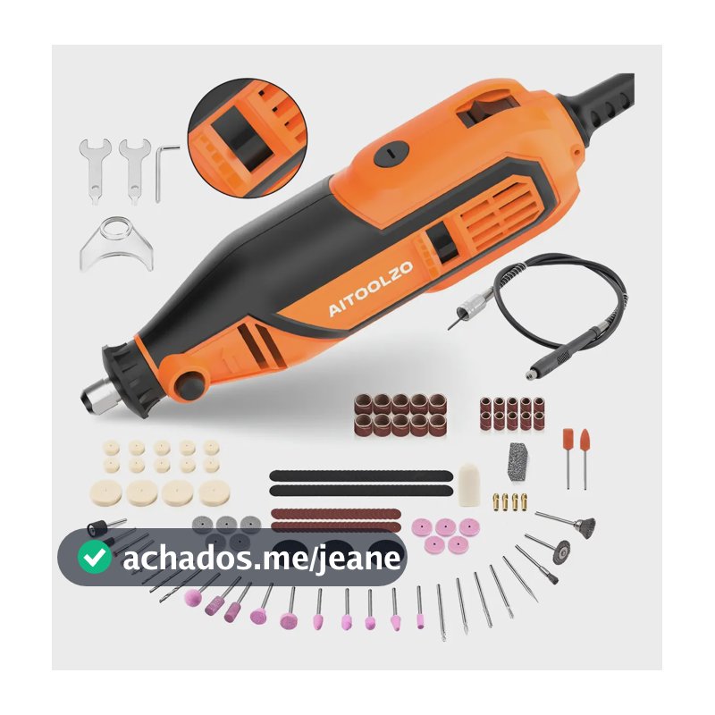 Kit Micro Retifica Acessórios Aitoolzo 92 Peças + Potente 110v