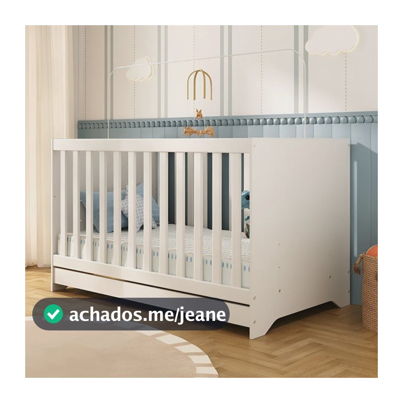 Berço Americano 3 em 1 para Colchão 130x70cm Multimóveis 0527PA Branco