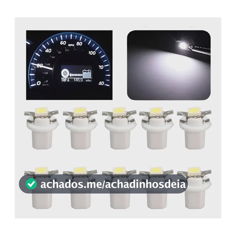 10 Lampadas Led T5 24v 12v Tacografo Painel Caminhão Onibus