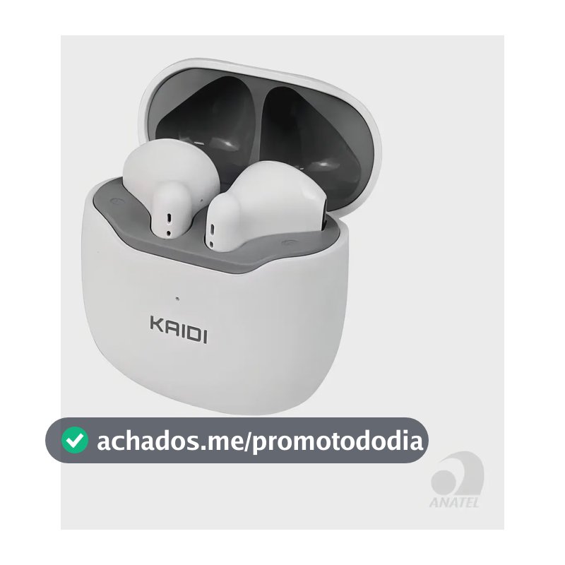 Fone de Ouvido Bluetooth Kaidi KD-771 TWS 5.1 In-ear Branco