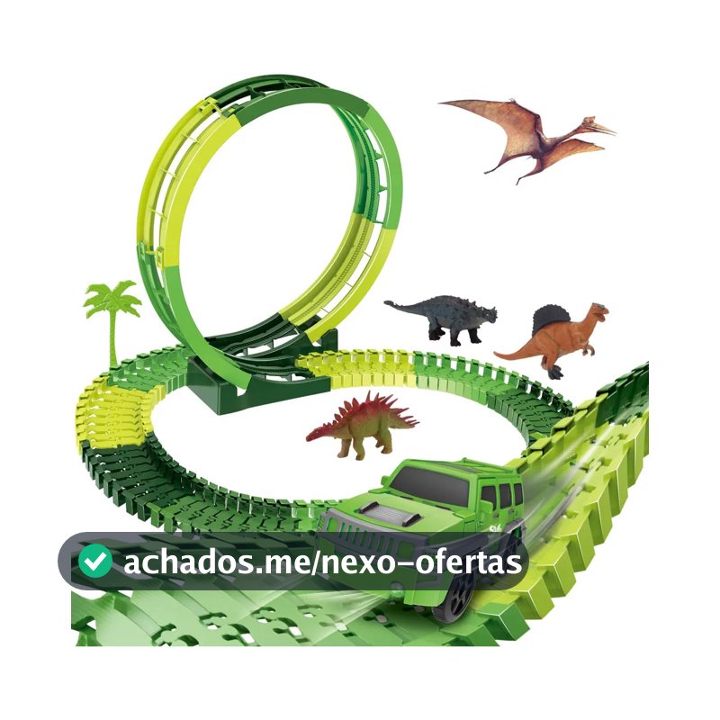 Pista Carrinho Dinossauro Looping Radical Som Luz 92 Peças
