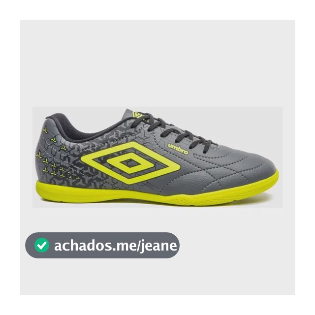 Chuteira Futsal Umbro Masculina Cimento Class Neo Grafite/preto/limao 42 Br