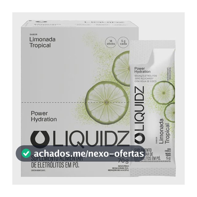 LIQUIDZ Eletrólitos Zero Açúcar Limonada Tropical 14 Sachês