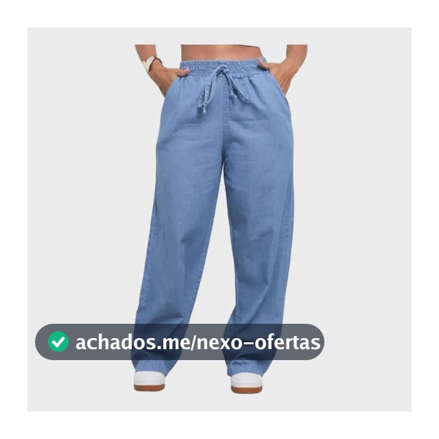 Calça Jeans Feminina Pantalona Wide Leg Cos Alto C Elastico