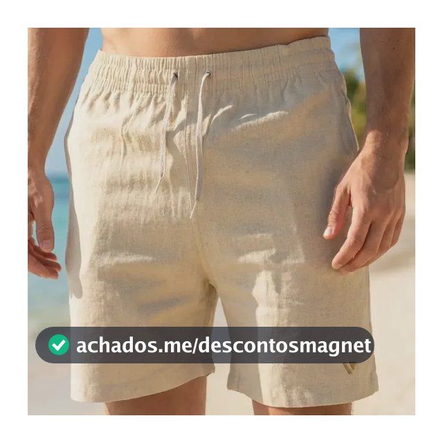 Short Bermuda Praia Linho Mauricinho Masculino Verão Voker