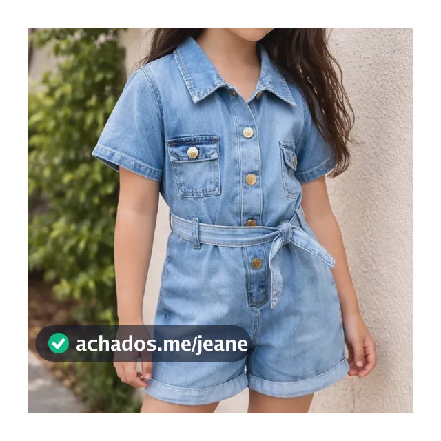Macaquinho Jeans Infantil E Juvenil Menina Johnny Kids