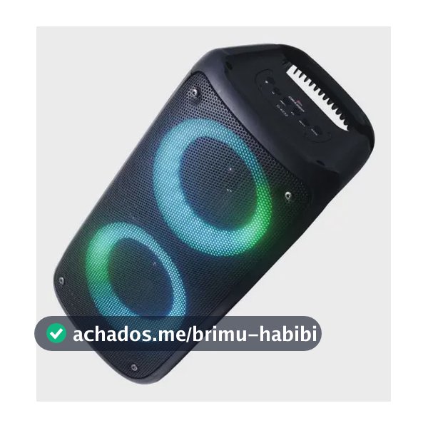 Super Caixa De Som Completa Amplificada 200w 40 Cm De Altura Cor Preto