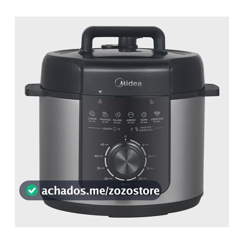 Panela De Pressão Mecânica Preta E Inox 4l Midea Cor Cinza