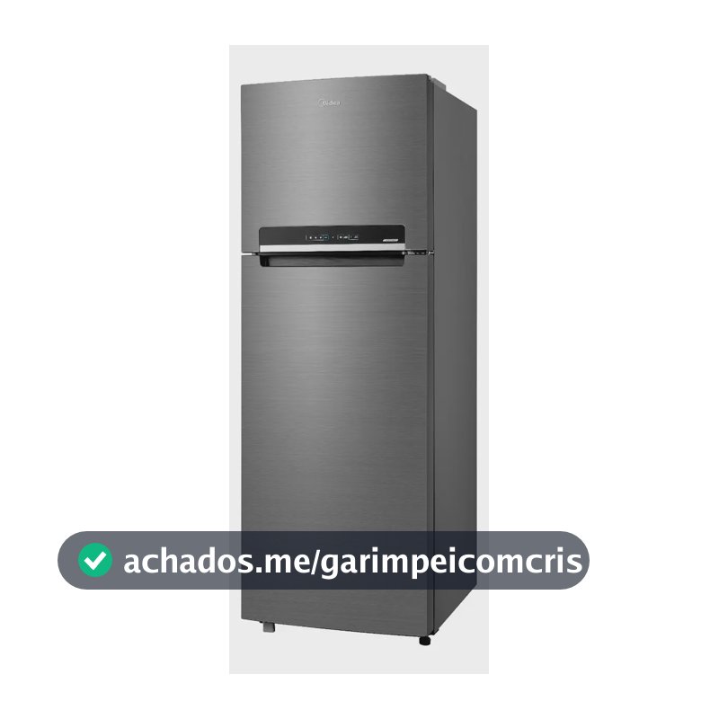 Geladeira com freezer inverter Midea Frost Free Duplex MDRT533EVD461 con capacidad de 394L inox