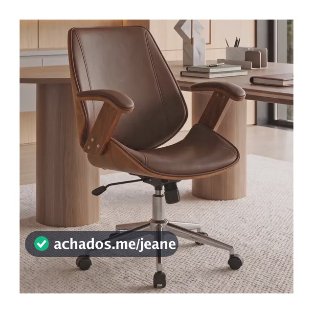 Cadeira de Escritório HomeNow Paris Homme Diretor Ergonômica, Giratória e Marrom de Couro