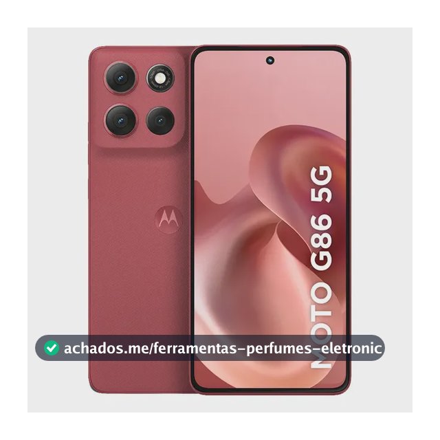 Smartphone Motorola Moto G86 5g - 256gb 8gb Ram+16gb Ram Boost, Tela 1.5k Poled, 50mp Sony Camera Ois Moto Ai, Videos Em 4k, Ip68 + Ip69 - Vermelho