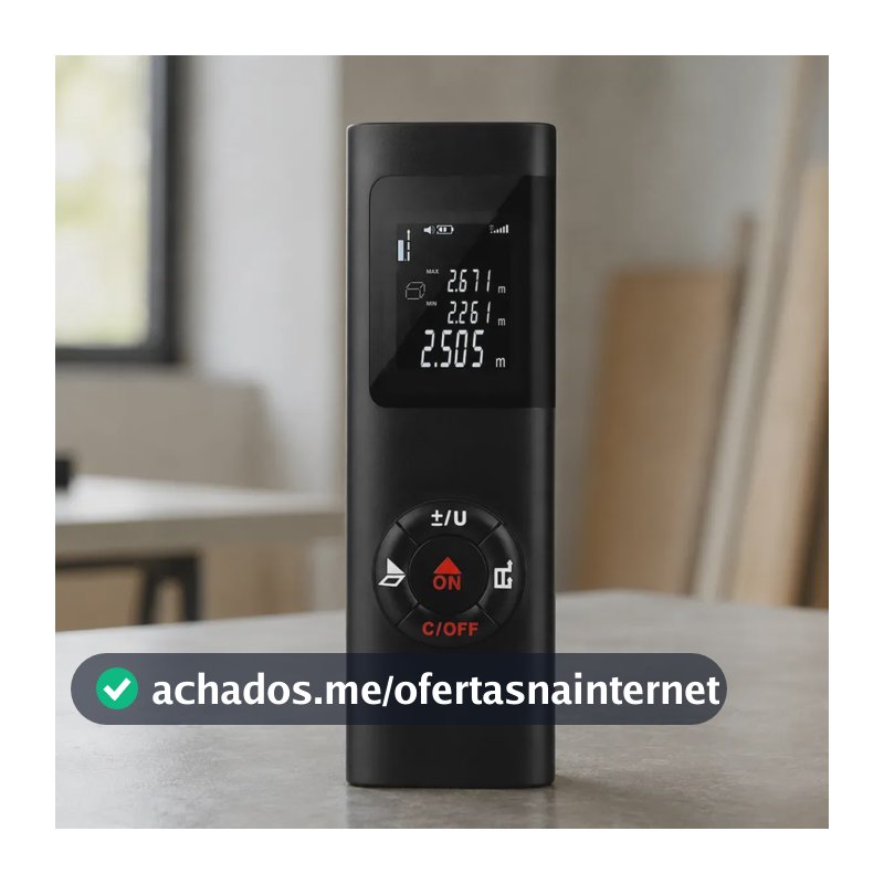 Trena Laser 40m Recarregável Com Cabo Usb Medidor Digital De Distância Área Volume Precisão ±2mm Fácil De Usar Para Obra Reforma Parede Cômodo Altura Mede Sozinho Sem Fita Eletric Teck