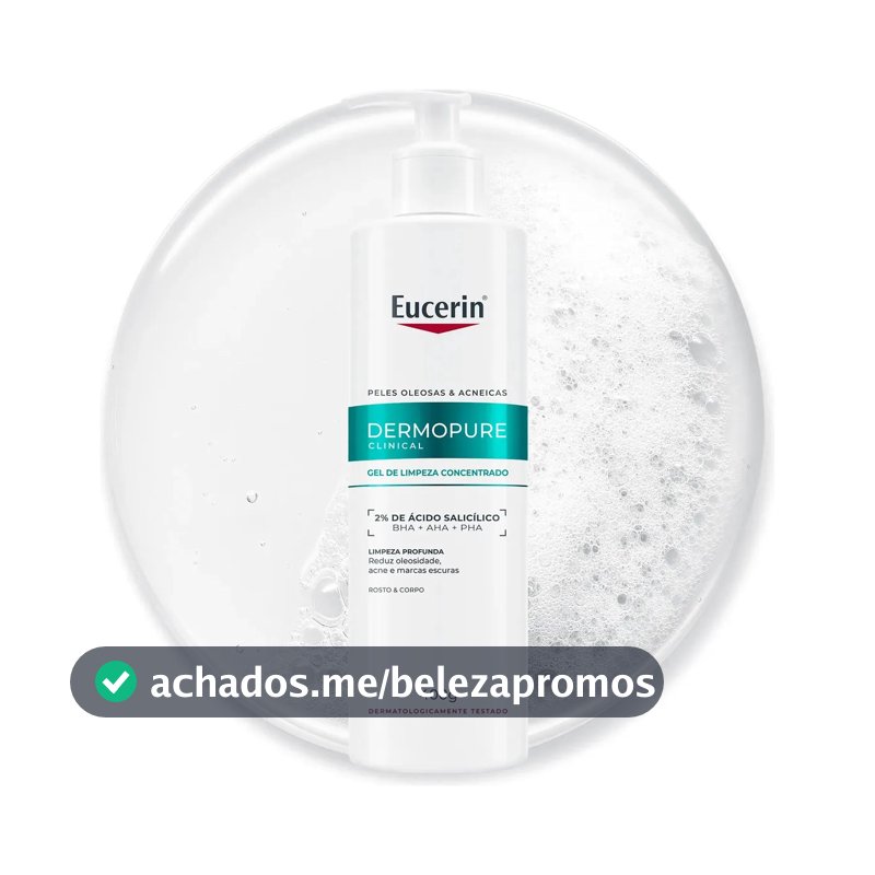 EUCERIN Dermopure Clinical Gel de Limpeza Concentrado 400ml, Reduz oleosidade, acne e marcas escuras