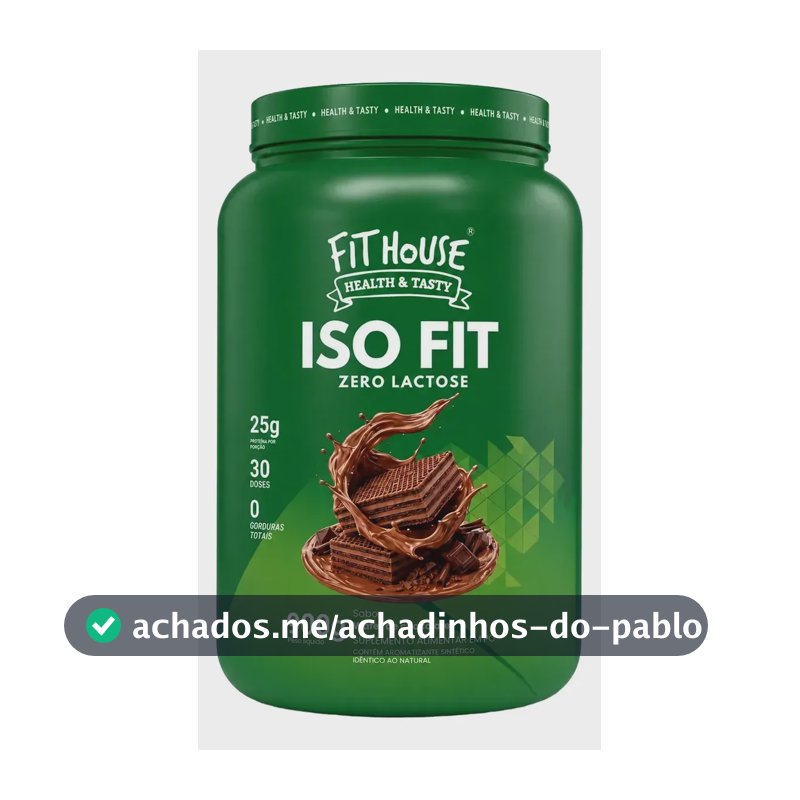 Iso Fit Proteina Isolada Zero Lactose Fit House 900g Wafer De Chocolate