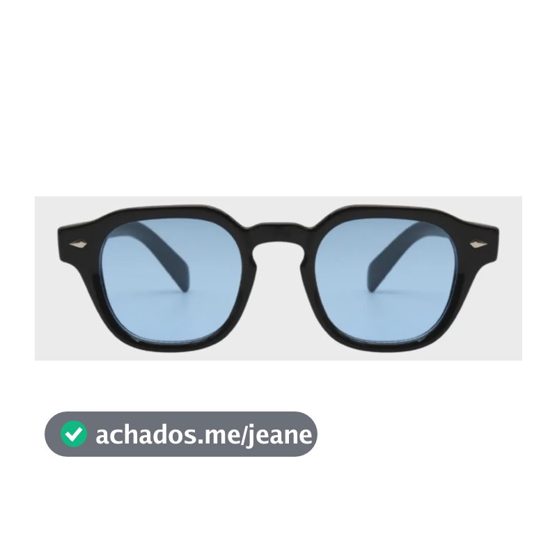 Óculos De Sol Redondo Masculino Feminino Fortuna Old Money Preto E Azul
