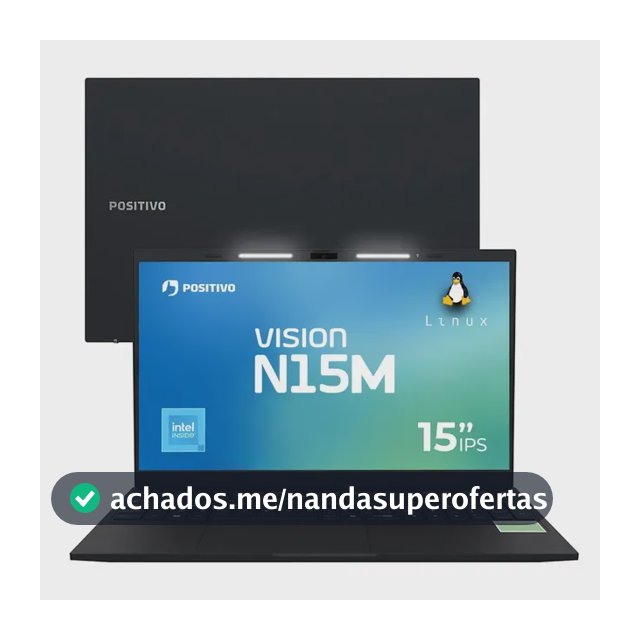 Notebook Positivo Vision N15M Intel N100 8GB RAM 256GB SSD com Tela 15.6" Full HD e Linux