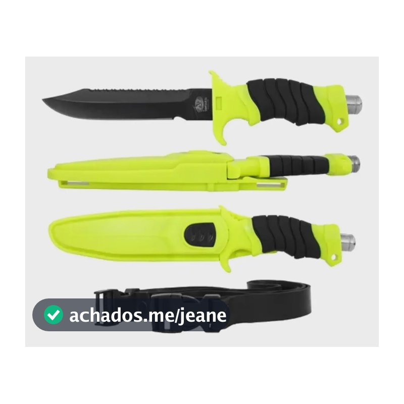 Faca De Mergulho Sub Inox 28cm Albatroz Qs-212 Com Cinto Cor Preto