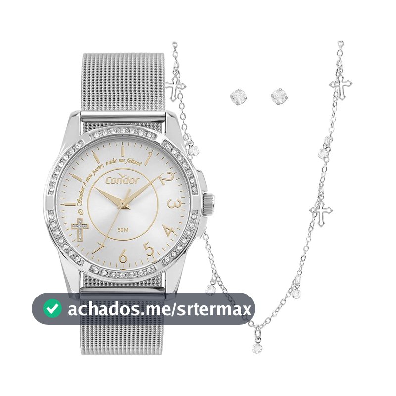 Kit Relógio Condor Aço Prata Modelo CO2035NTXK4K Feminino