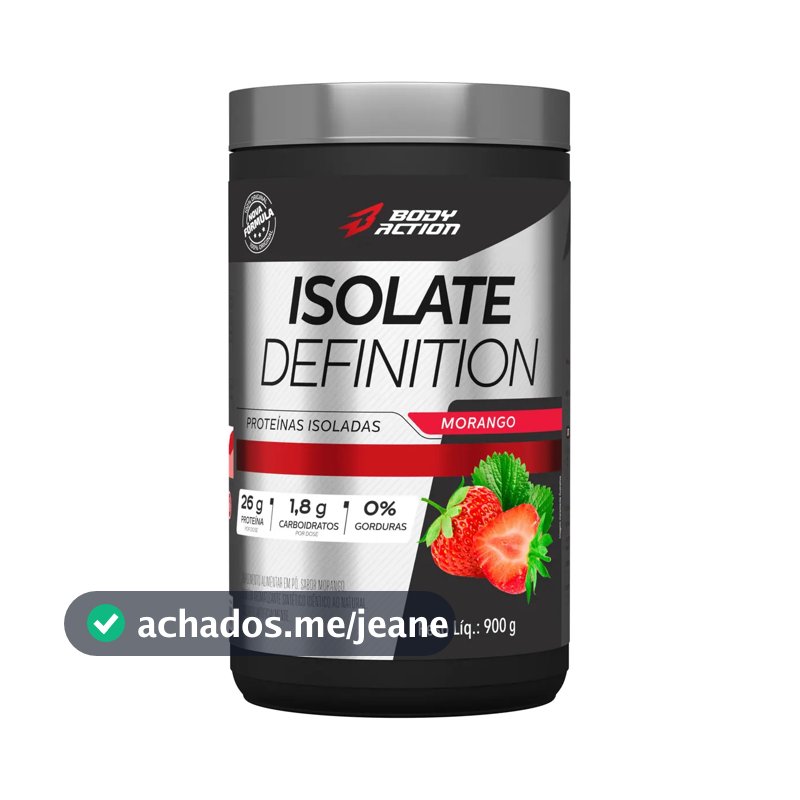 Proteína Bodyaction Tradicional Isolate Definition em pó sabor Morango x 900g