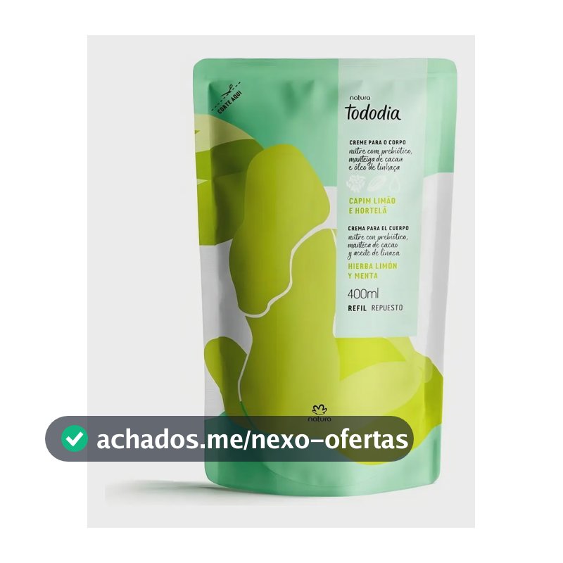 Refil Hidratante Para Corpo Natura Tododia Capim Limão E Hortelã 400ml