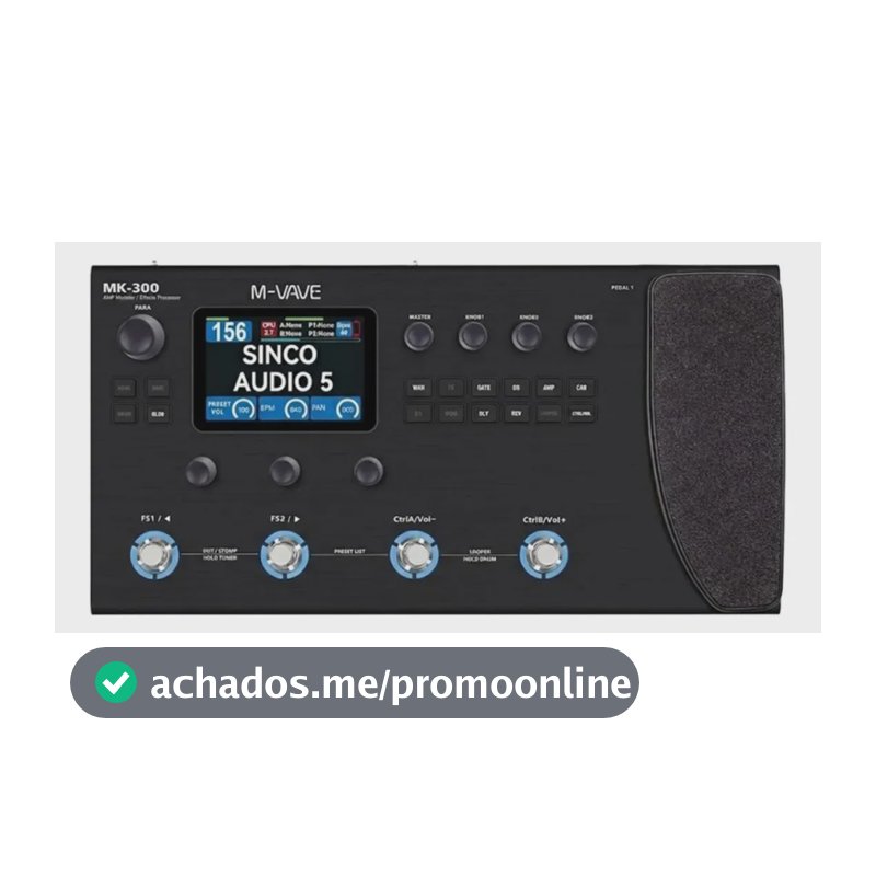 Pedaleira Multi Efeitos Para Guitarra E Baixo M-vave Mk-300 Preto