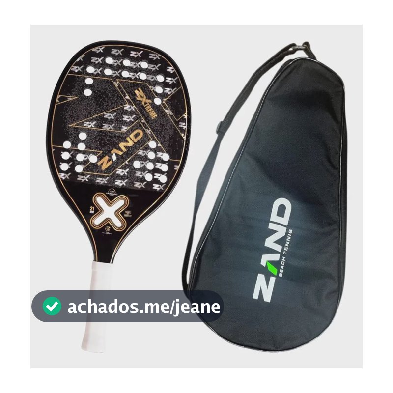 Raquete de Beach Tennis Zand Z Xtreme 12K Preta com Capa
