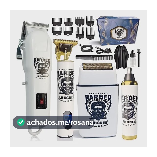 Kit Barbeador E Máquina De Corte Largner 4 Em 1 Branco 127/220v