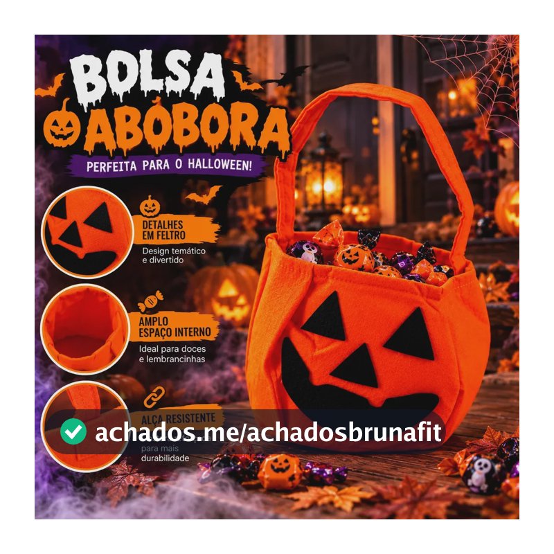 Bolsa Saco Infantil De Abóbora Halloween Fantasia Festa Tdx Acambamento Dos Ferragens Cor Laranja Correia De Ombro Desenho Do Tecido