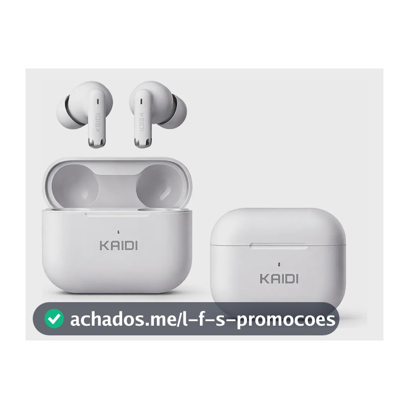 Fone Bluetooth 5.4 Sem Fio Tws Kaidi Kd780 Graves Potentes Branco