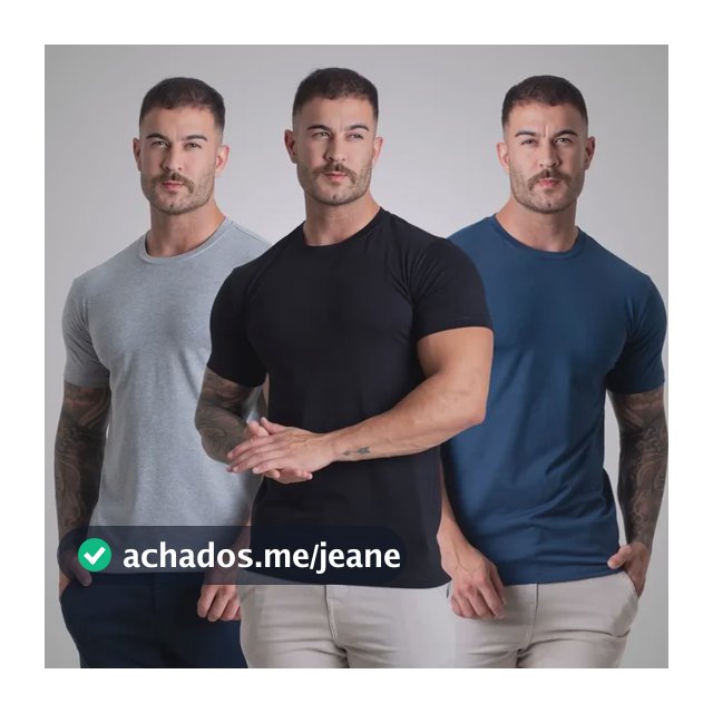 Kit 3 Camiseta Algodão Egípcio Original C/ Elastano Básica