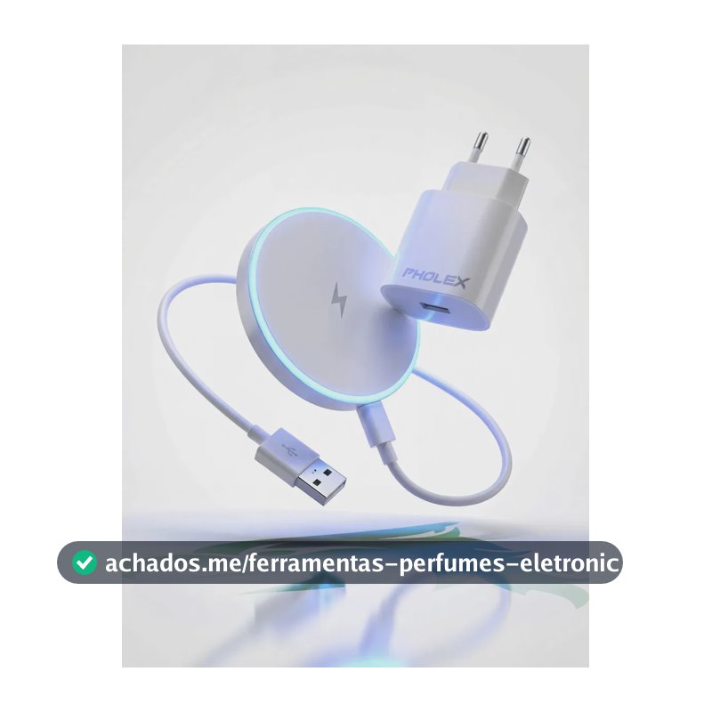 Carregador Indução Magnético Sem Fio Turbo Compatível Com iPhone 11 12 13 14 15 16 Pro Max Samsung Galaxy S25 S24 S23 S22 S21 S20 Fe Ultra Xiaomi Motorola Branco Pholex