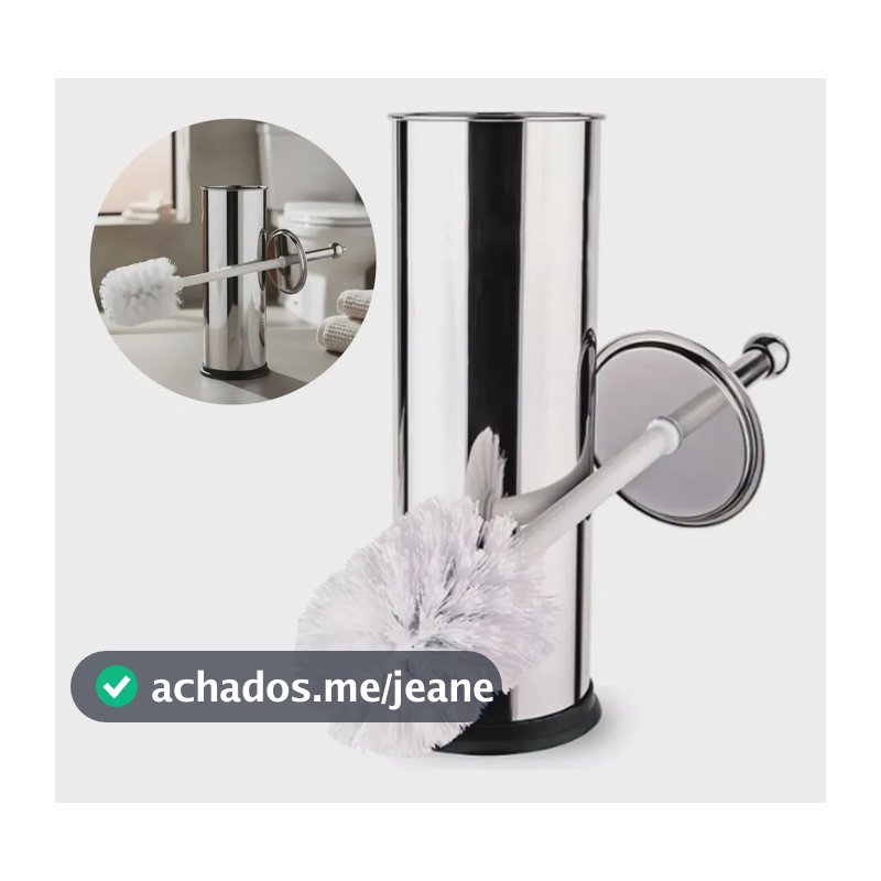 Escova Sanitária Inox Com Suporte Aço Inox Banheiro
