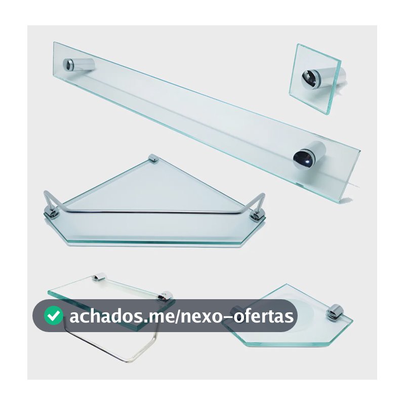 Kit De Acessórios P/ Banheiro 5 Pçs em Vidro Incolor C602cel