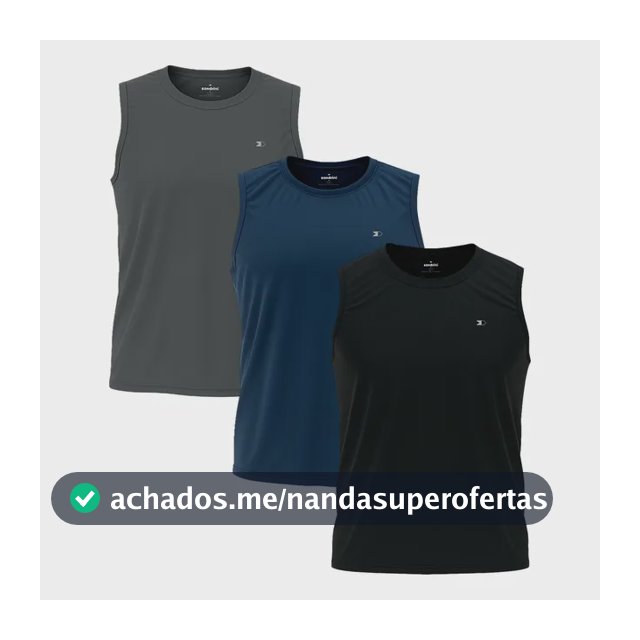 Kit 3 Regata Dry-fit Lisa Masculina Sandrini Academia Casual