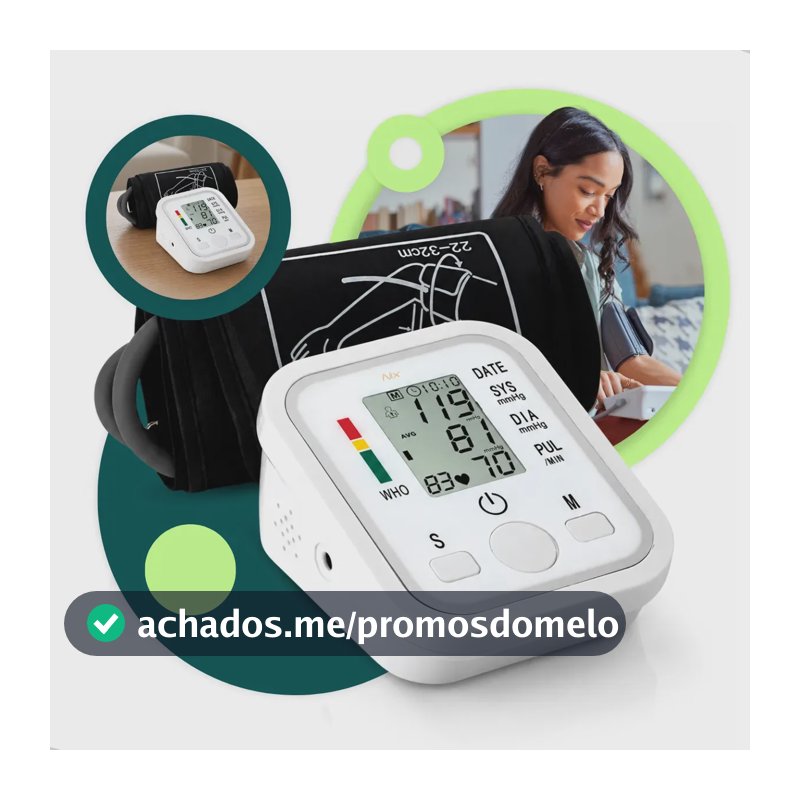 Aparelho Medidor de Pressão Arterial Aferidor Monitor Digital Uso Doméstico Automático Residencial Pressão De Braço Braçadeira Pulso Manguito Ajustável Memória Leitura Adultos Crianças Portátil Nixzen