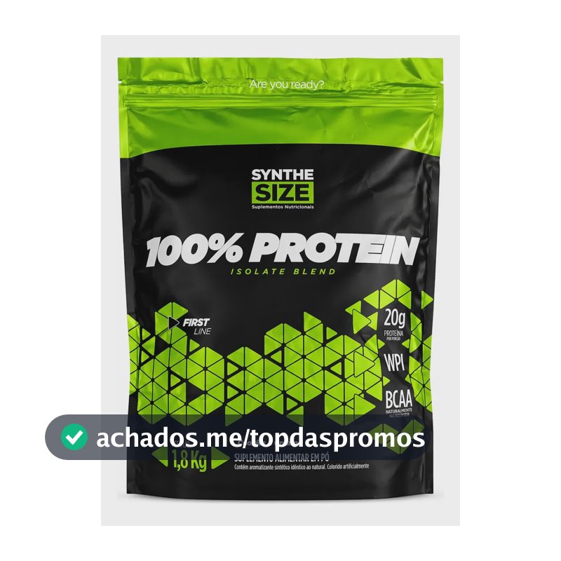 Whey 100% Proteína Isolada Blend Refil 1,8 Kg Synthesize Sabor Morango