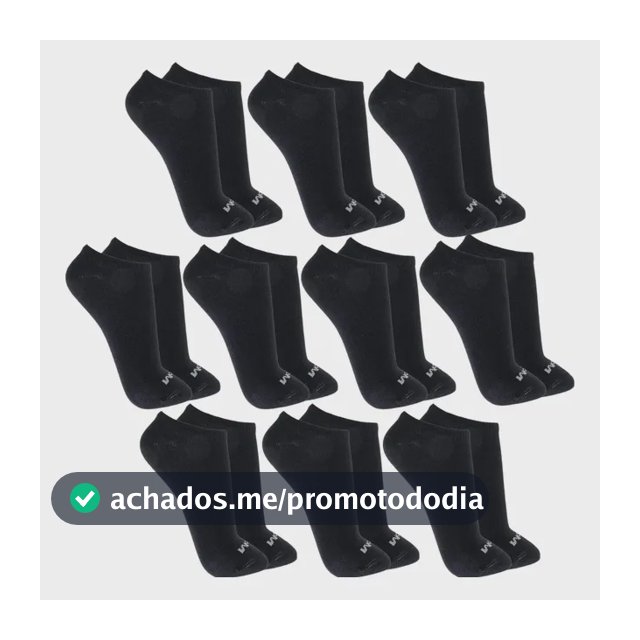 Kit 10 Pares Meias Mash Invisível Esportiva Algodão Original