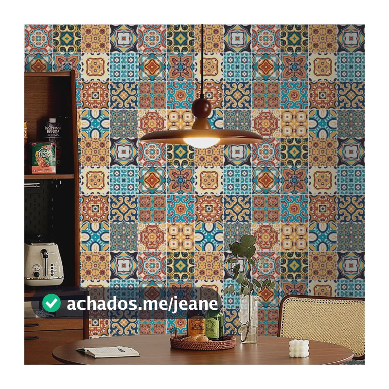 Papel De Parede Adesivo Cozinha Azulejo Português Lavável 5m Marroquino