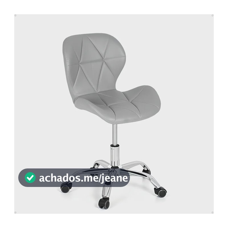 Cadeira De Escritório Eiffel Max Base Giratória Cor Cinza