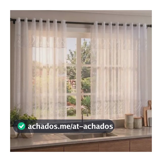 Cortina Cozinha Renda Com Bando Tulipa 1,20m X 2,20m Branca