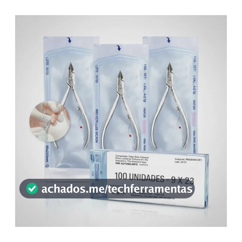 Envelope para esterilização autoclave manicure 9x23cm com 100un alicate de cutícula Saquinhos Para Colocar Alicates Esterilizados