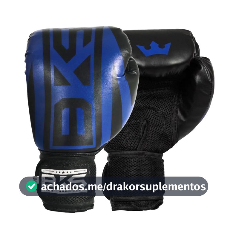 Luva De Boxe Treino Muay Thai Kickboxing Profissional Bks Cor Azul Tamanho 14oz