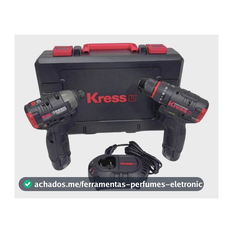 Kit Parafusadeira e Chave de Impacto Brushless Kress 12V 2 Baterias