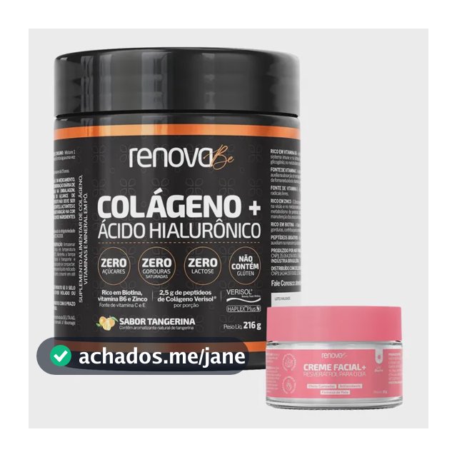 Kit Colágeno Hidrolisado Verisol Ácido Hialurônico Renova Be