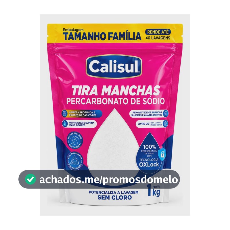 Tira Manchas para Roupas Calisul 1kg Percarbonato de Sódio