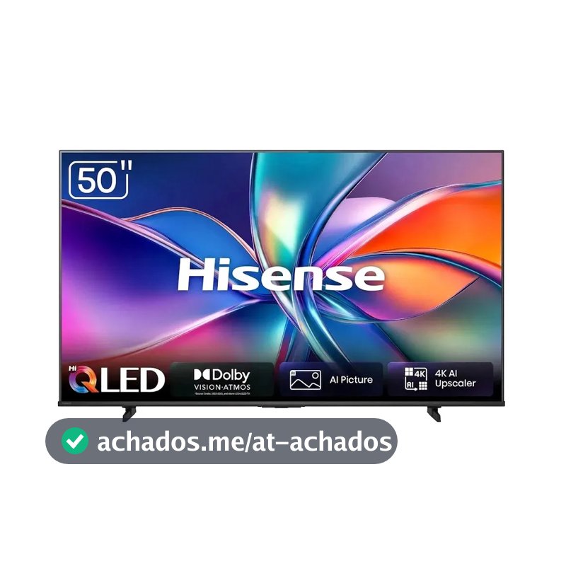 Smart TV Hisense HI-QLED 4K 50" polegadas com Processador AI, Dolby Vision Atmos e Compatibilidade Alexa - 50Q6QVV
