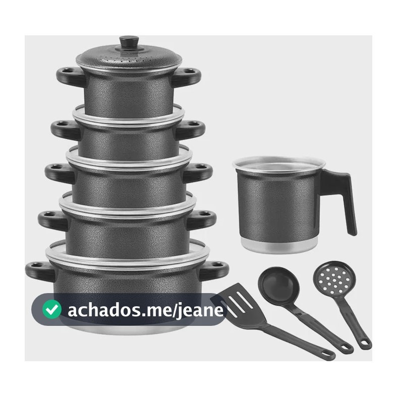 Jogo De Panela Caçarola + Caneco(leiteira) Kit 9 Peças Cor Preto Craqueado
